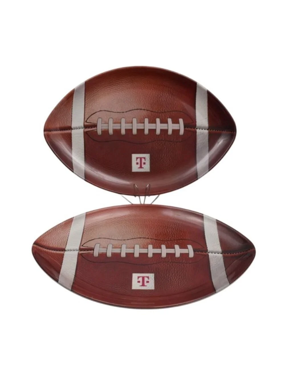 Football Platter Set Melamine Game Day Tailgate Serving Plates Football Shaped